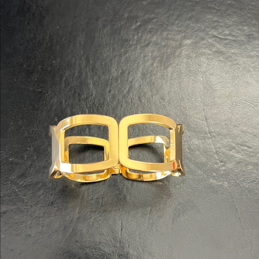 Boutique 9 Gold Geometric Double-Square Cuff Bracelet
